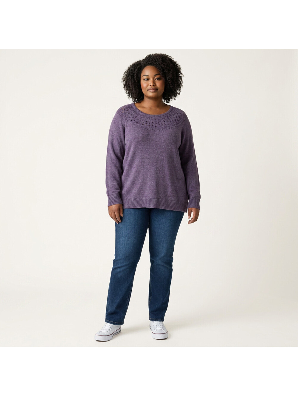Sonoma Sweater Pullover Women 2X Plus Purple Knit Long Sleeve Soft Cozy Cotton